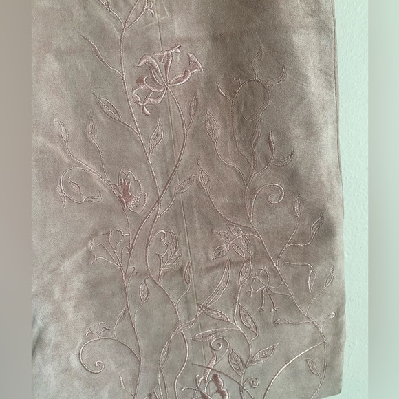 Vintage Terry Lewis Classic Luxuries Pink Genuine Leather Pencil Skirt - Picture 2 of 4